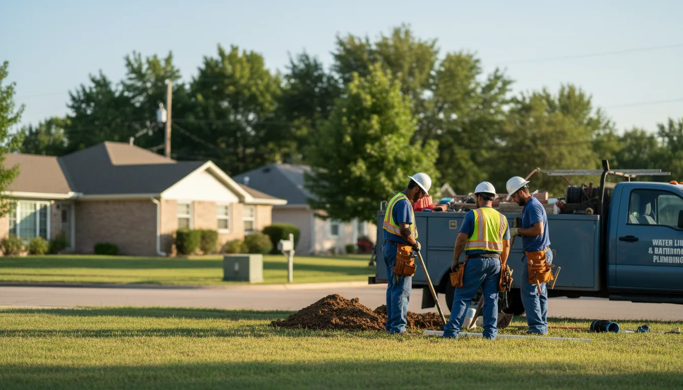 Residential water line and bathroom plumbing service in Fairland, OK